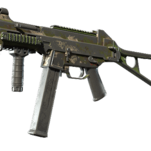 UMP-45 | Green Swirl (Battle-Scarred)